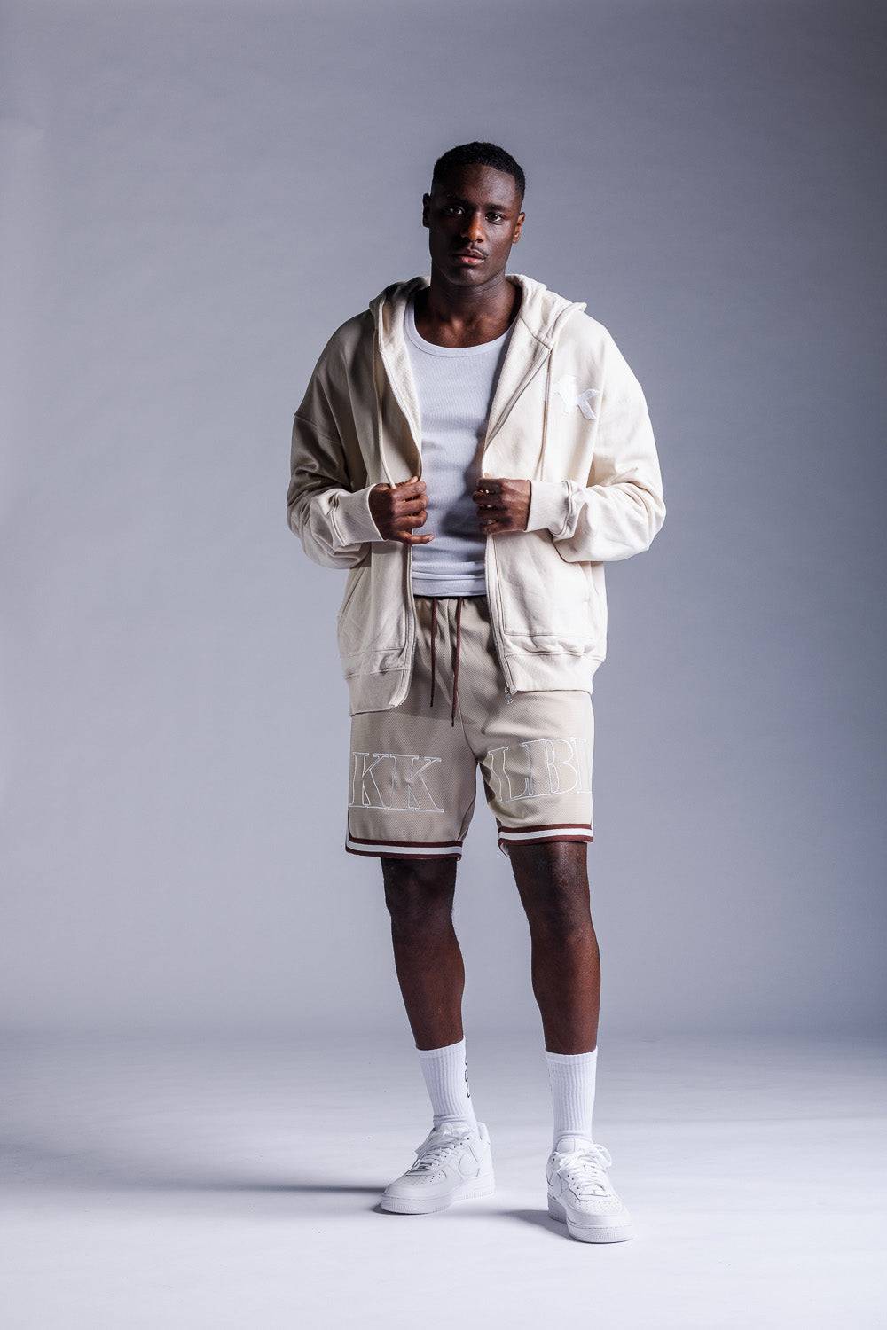 Karo Kauer Zipped Hoodie Beige Karo Kauer Zipped Hoodie Beige