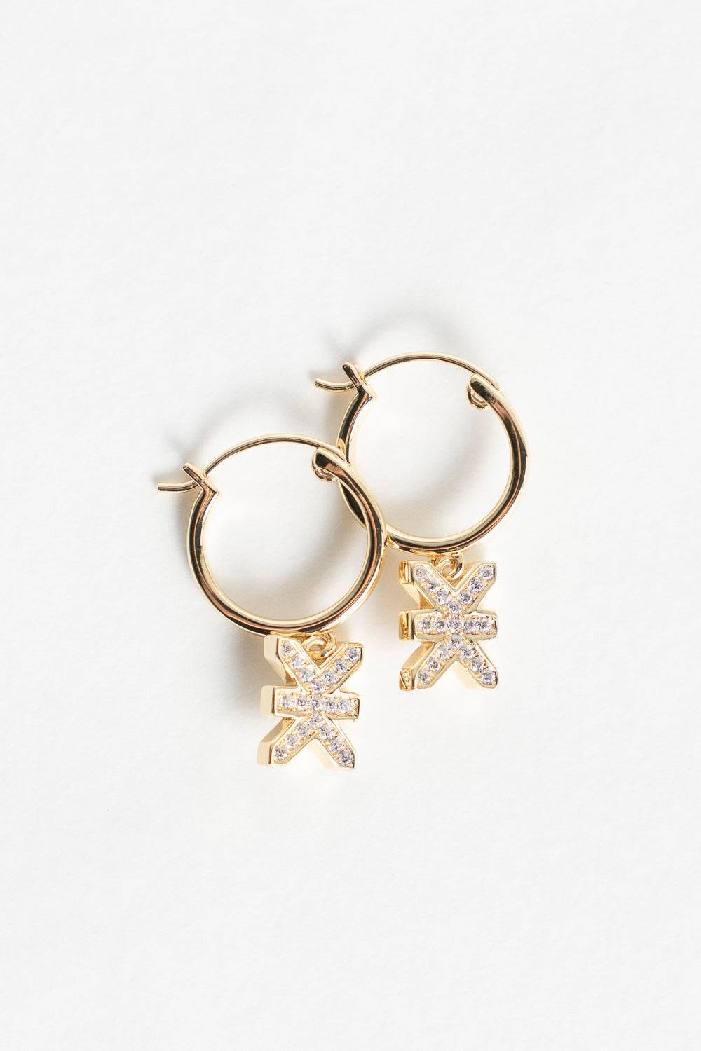 Karo Kauer PRE ORDER Logo Hoops Sparkle Gold Neueste Mode