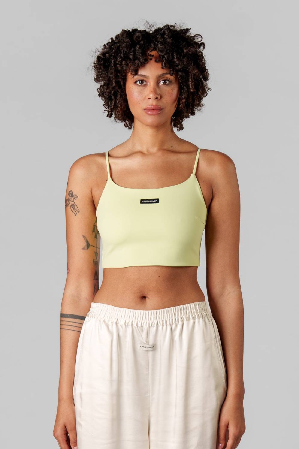 Karo Kauer Cropped Top Matcha Discount Store für neue Produkte