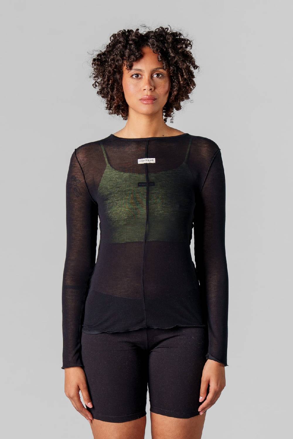 Karo Kauer Mesh Longsleeve Black Super Rabatt