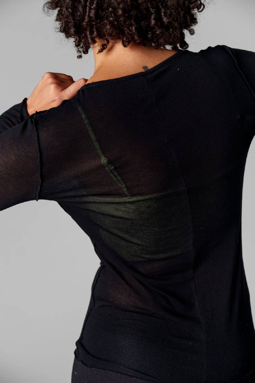 Karo Kauer Mesh Longsleeve Black Super Rabatt