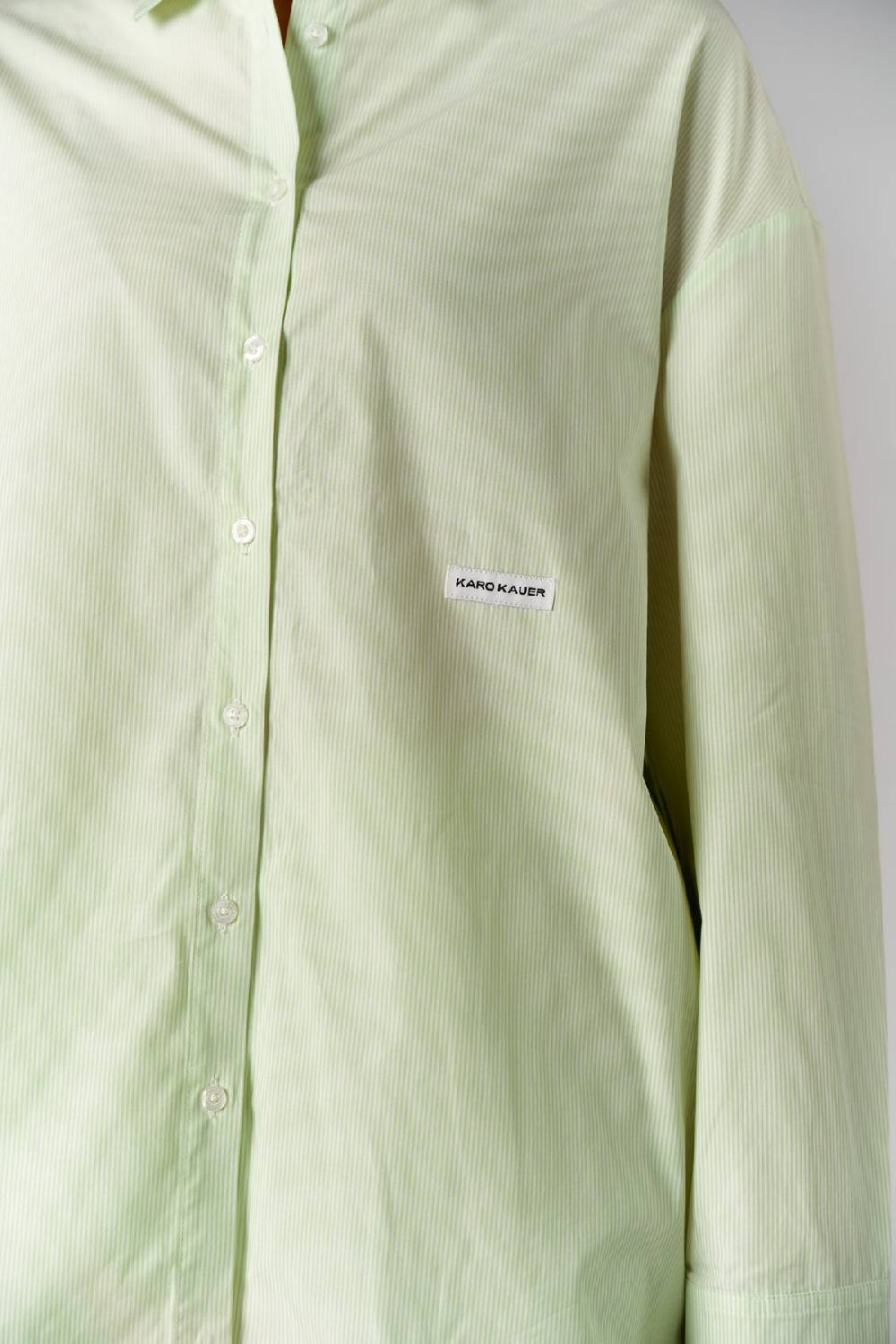 Karo Kauer Woven Blouse Striped Matcha Speichern exportieren