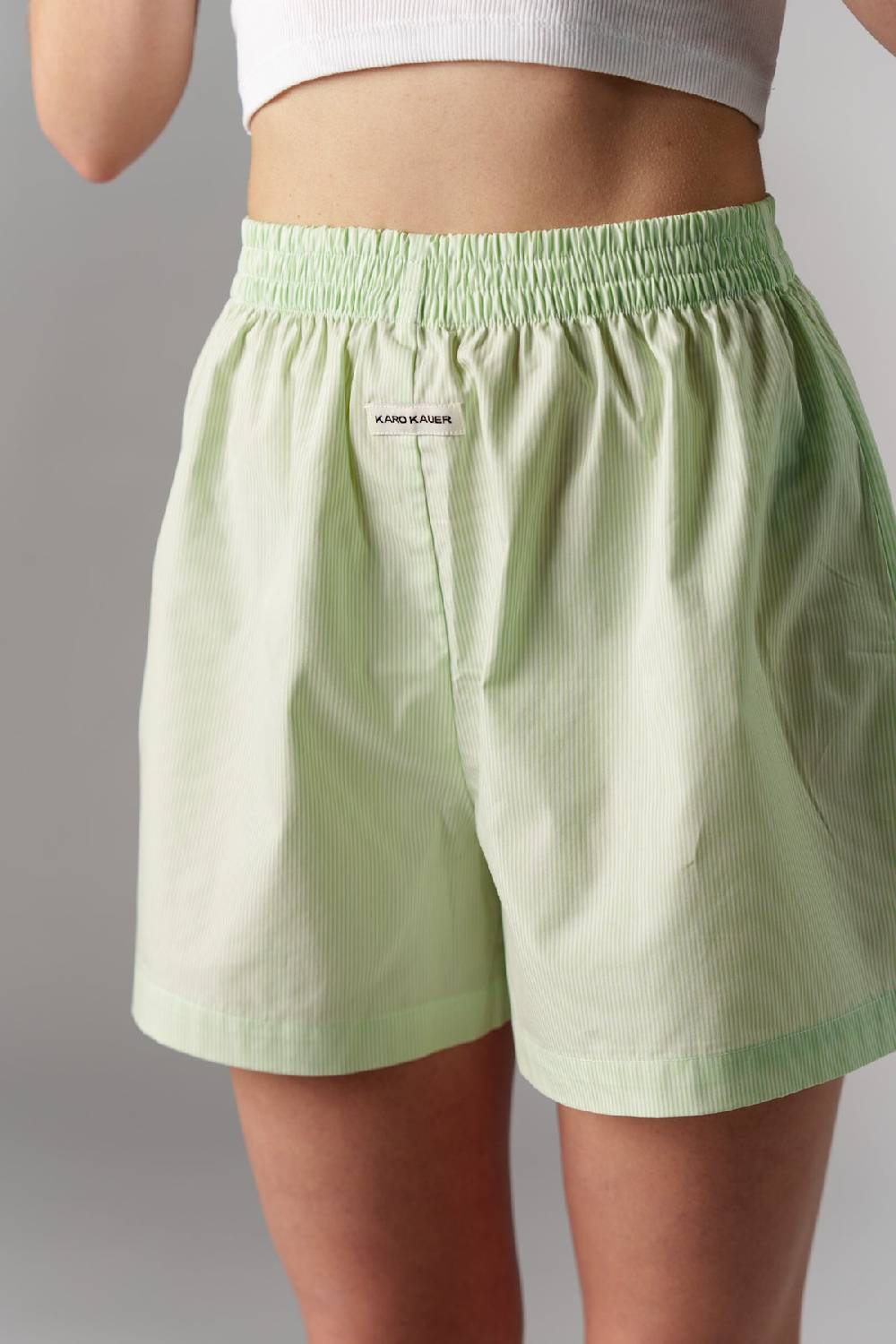 Karo Kauer Woven Shorts Striped Matcha Black Friday Preise