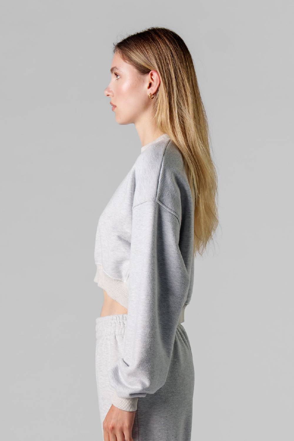 Karo Kauer Cropped Sweater Melange Im Verkauf