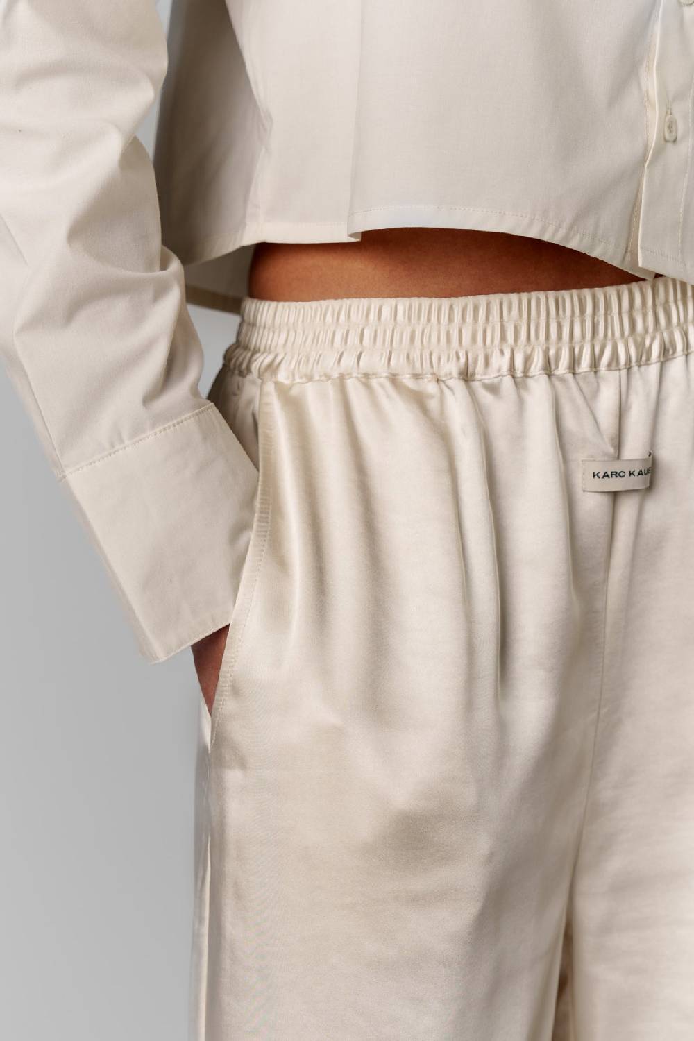 Karo Kauer Satin Pants Creme Rabatte dieses Monats