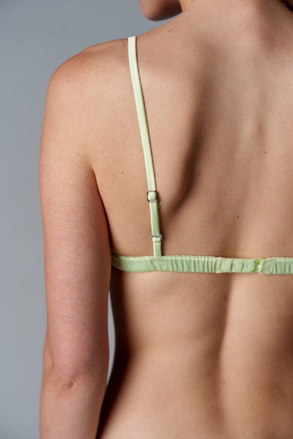 Karo Kauer Satin Bra Matcha Outlet