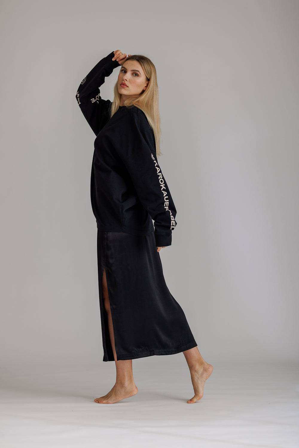 Karo Kauer Satin Skirt Black Kostenloser Versand