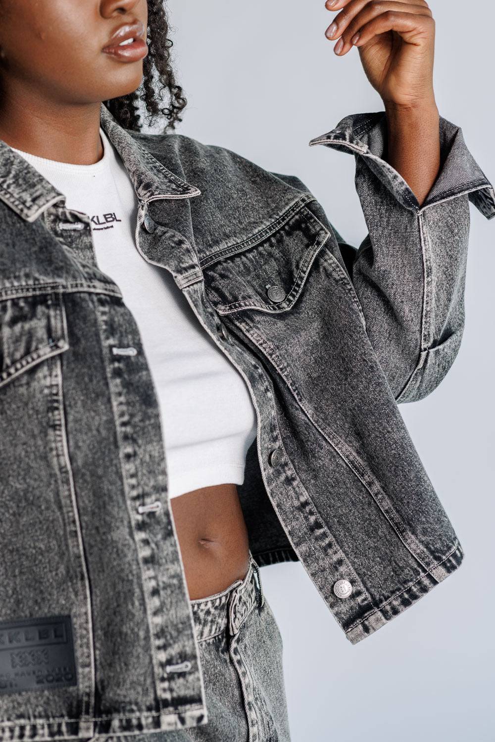 Karo Kauer Denim Jacket Black Versandkostenfrei