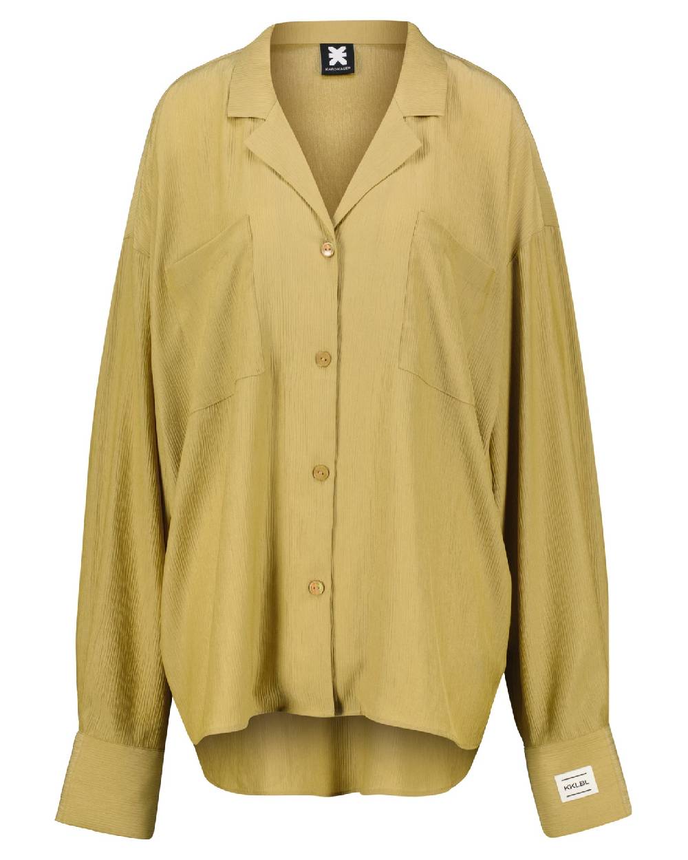 Karo Kauer Woven Blouse Khaki Heißer Verkauf