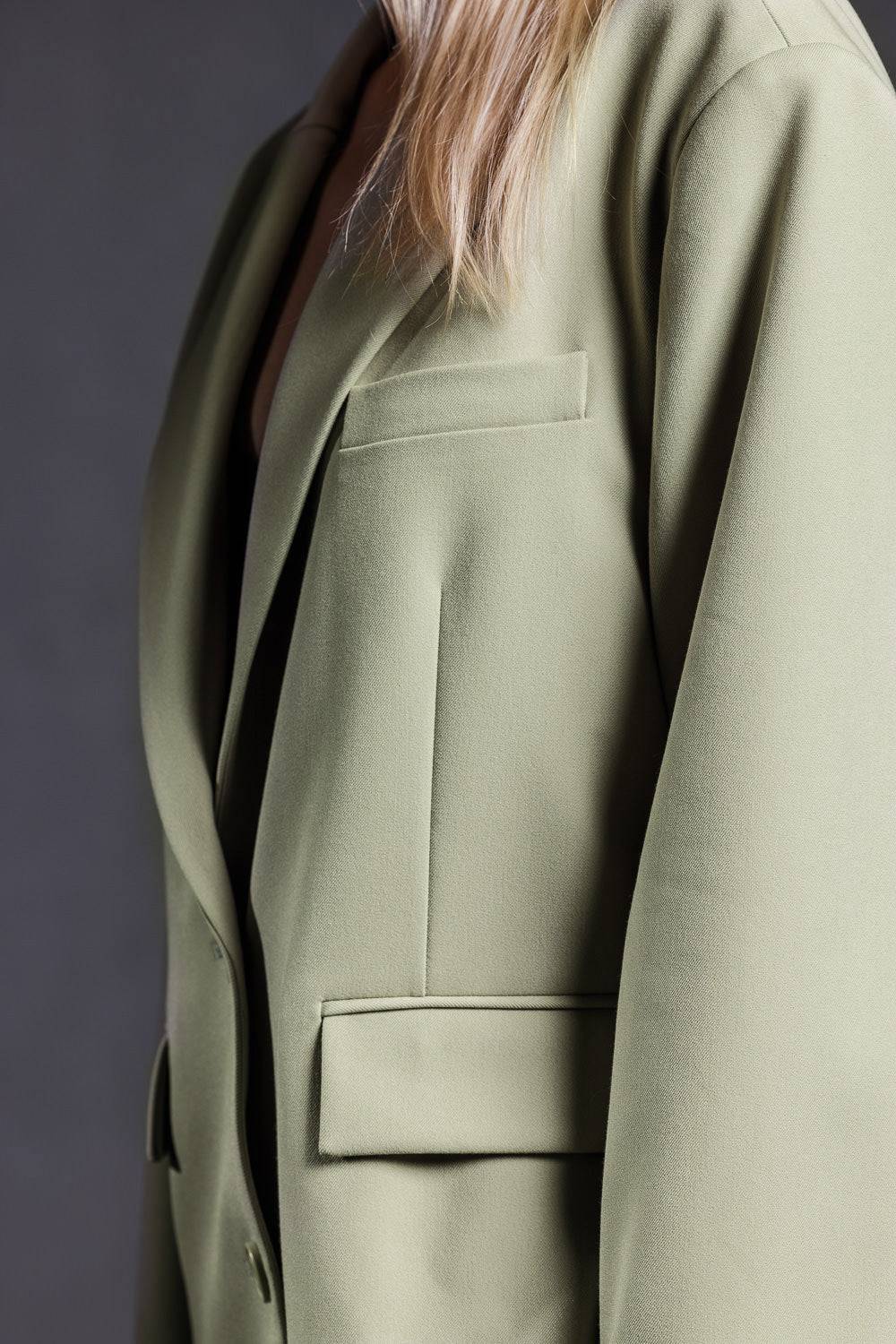 Karo Kauer Blazer Faded Green Neueste Mode
