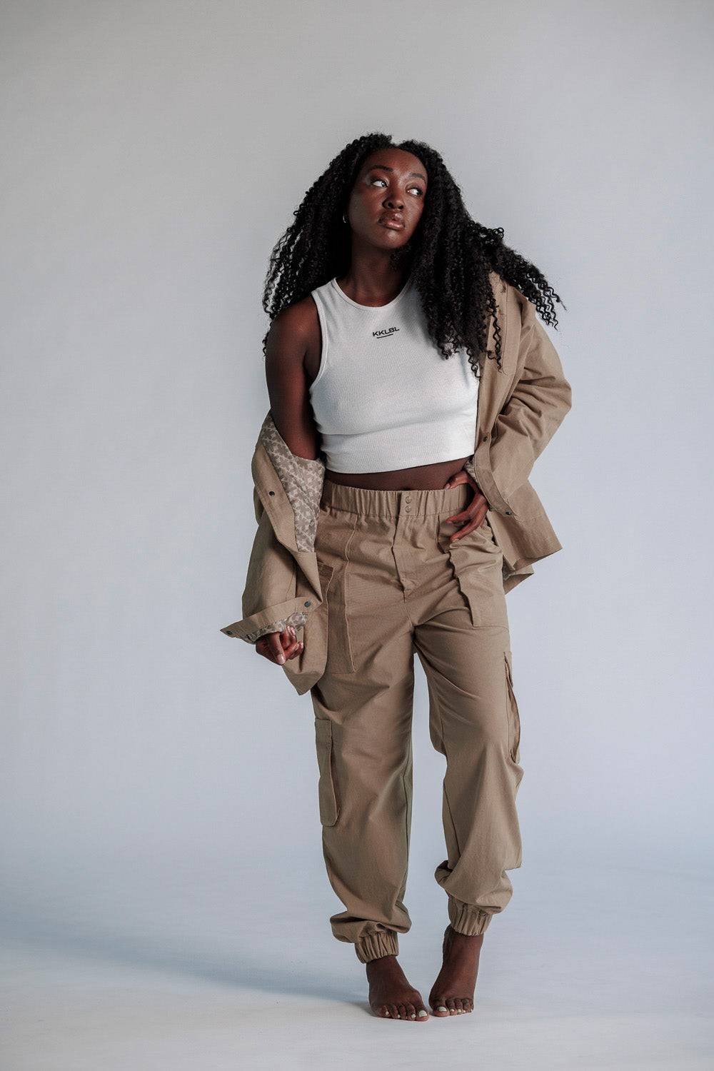 Karo Kauer Cargo Pants Mocca Nur noch ein Tag übrig