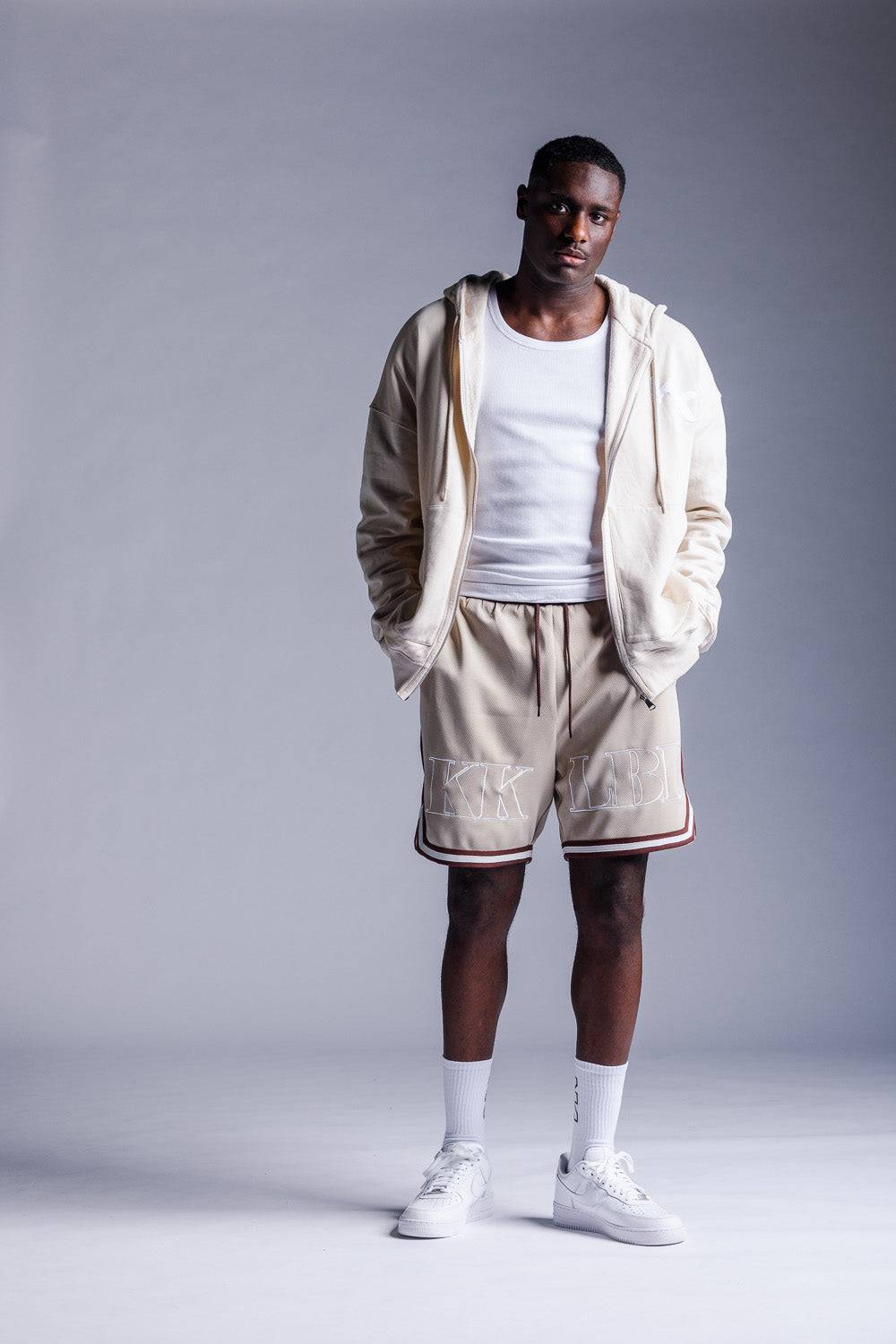 Karo Kauer Zipped Hoodie Beige Meist gekauft
