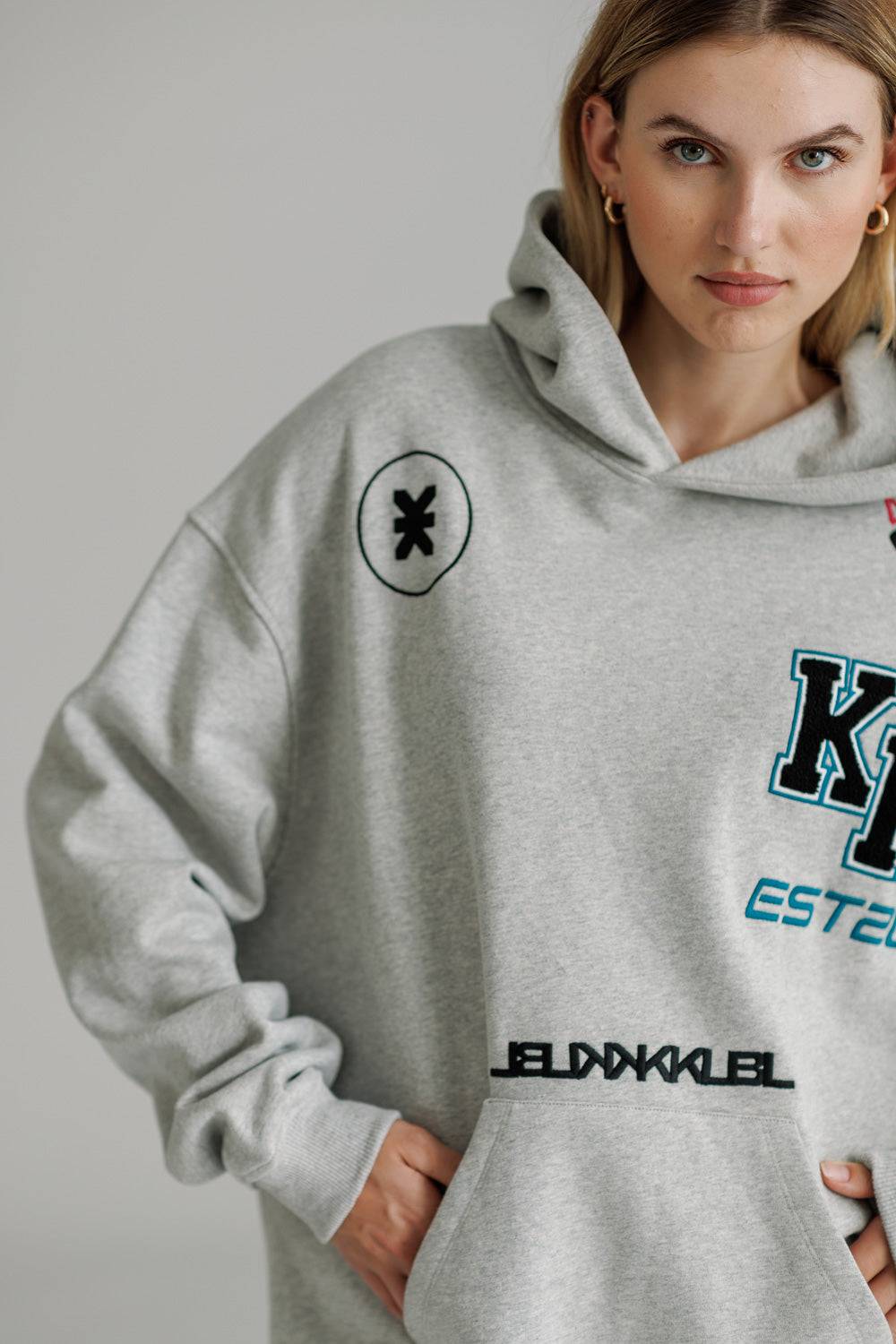 Karo Kauer Hoodie Grey Melange Rabatt