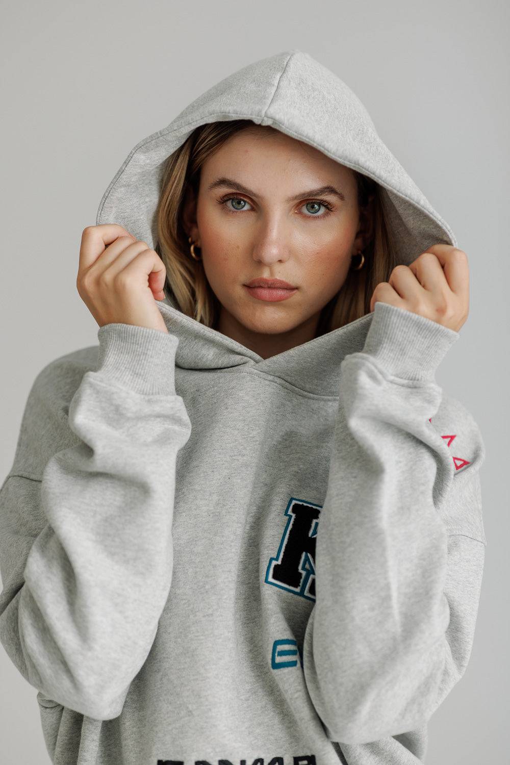 Karo Kauer Hoodie Grey Melange Rabatt