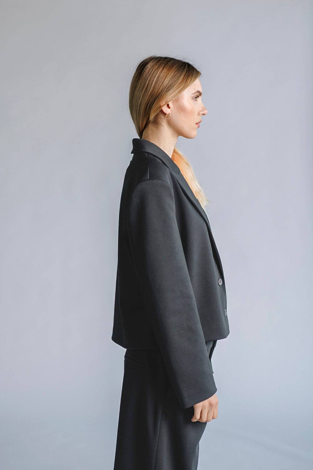Karo Kauer Blazer Short Dark Grey Begrenztes Angebot