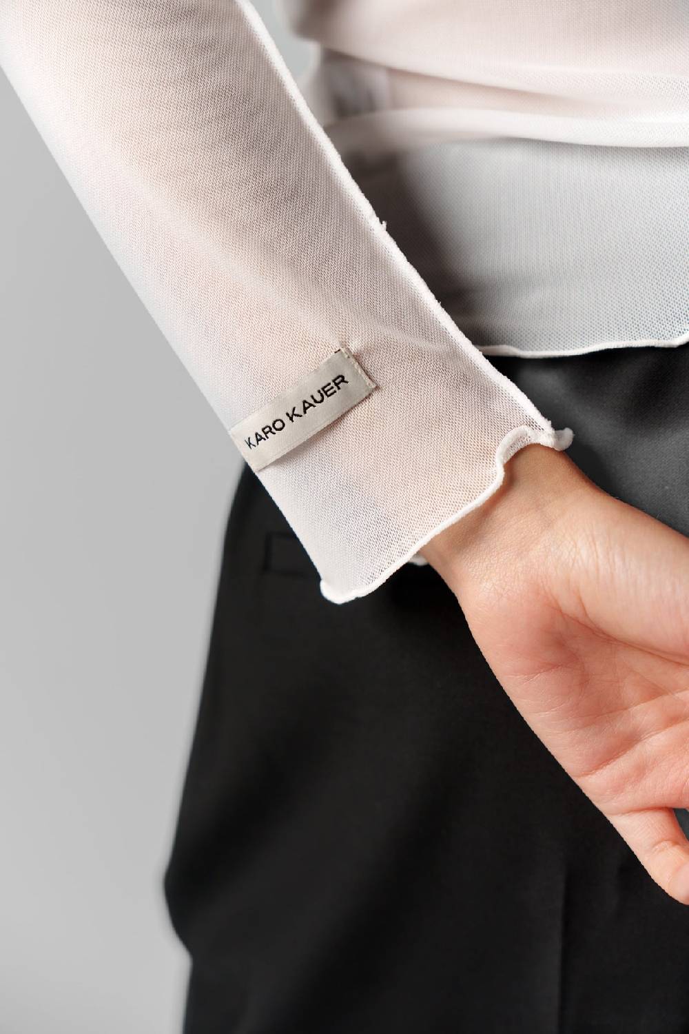 Karo Kauer Mesh Longsleeve Creme Cyber Monday