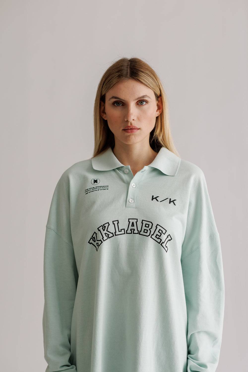 Karo Kauer Poloshirt Glacier Blue Heißer Verkauf