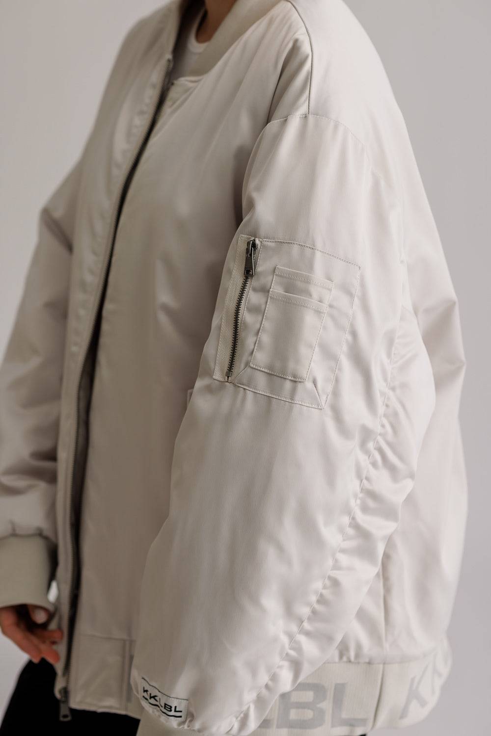 Karo Kauer Bomberjacket Silver Grey Zeitbegrenzte Promotion
