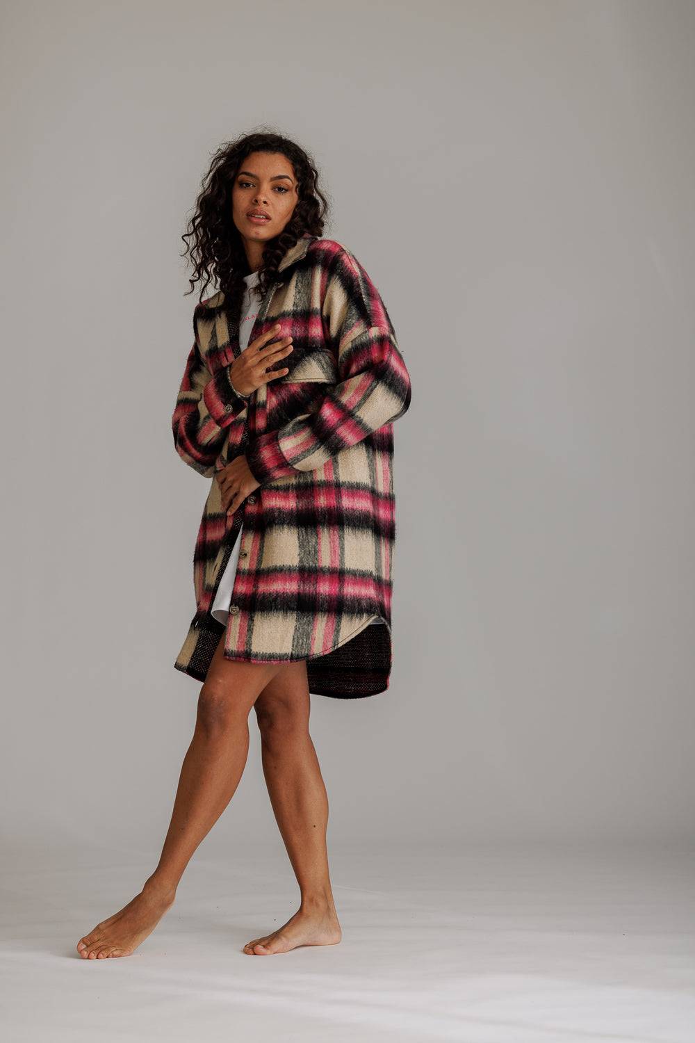 Karo Kauer Overjacket Checkered Bis zu 60% Rabatt