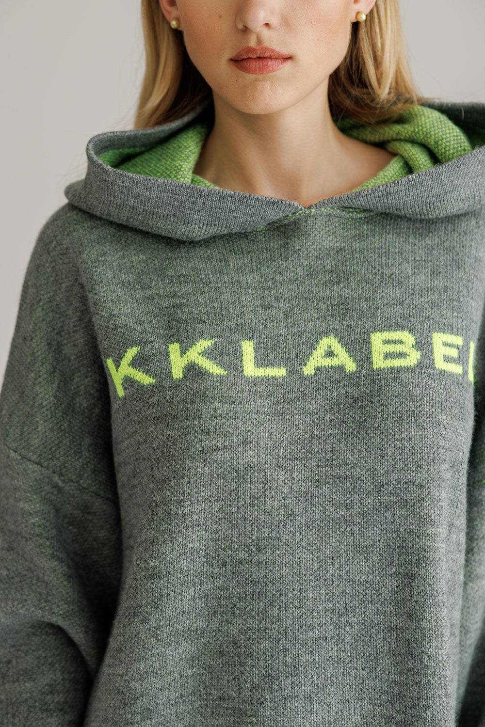 Karo Kauer Knit Hoodiedress Silver Grey zollfrei