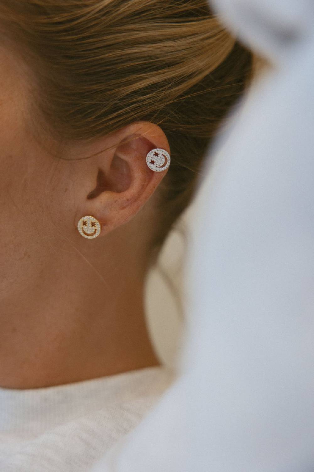 Karo Kauer Smile Studs Sparkle Silver Fabrikladen