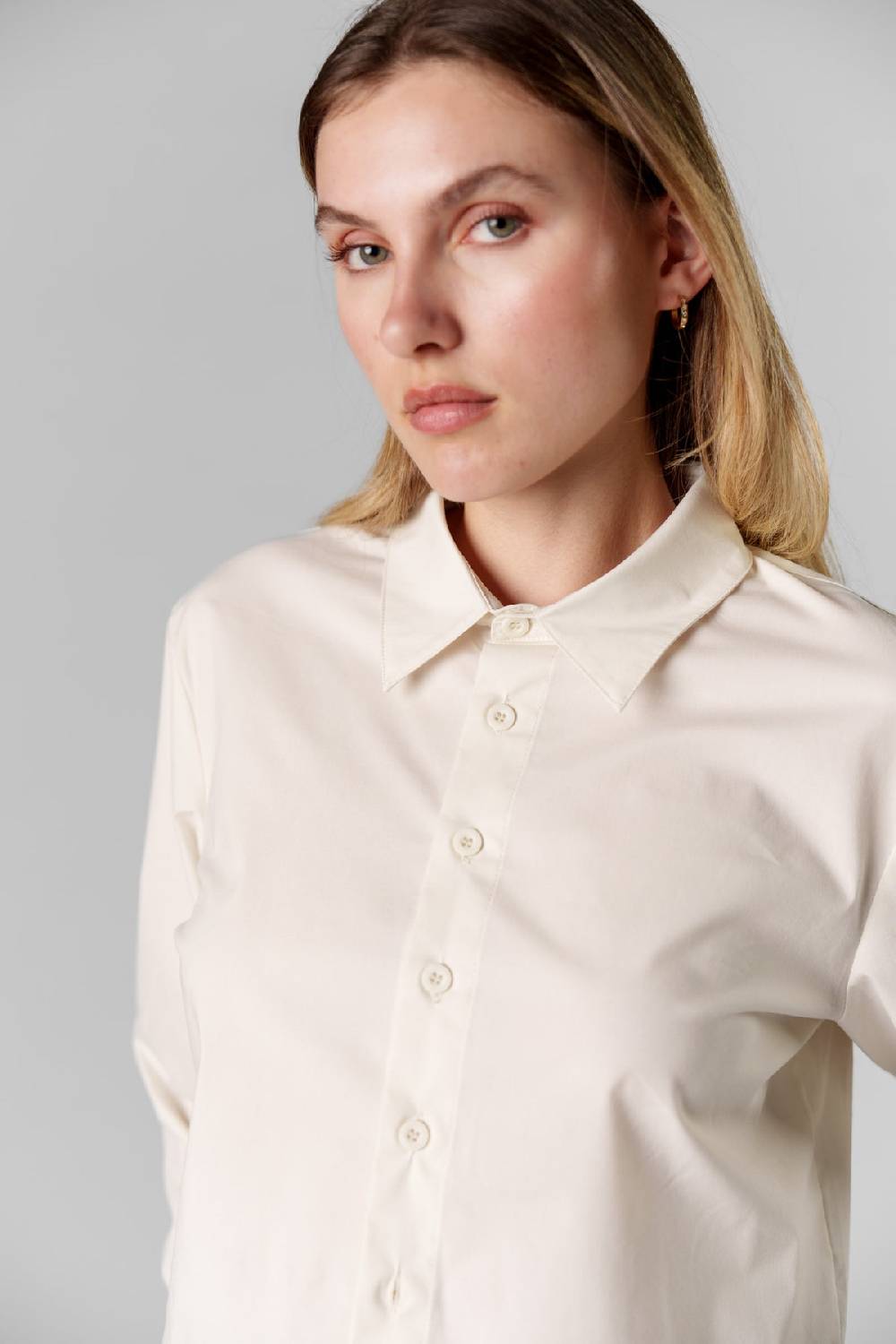 Karo Kauer Woven Blouse Cropped Creme Kostenloser Versand
