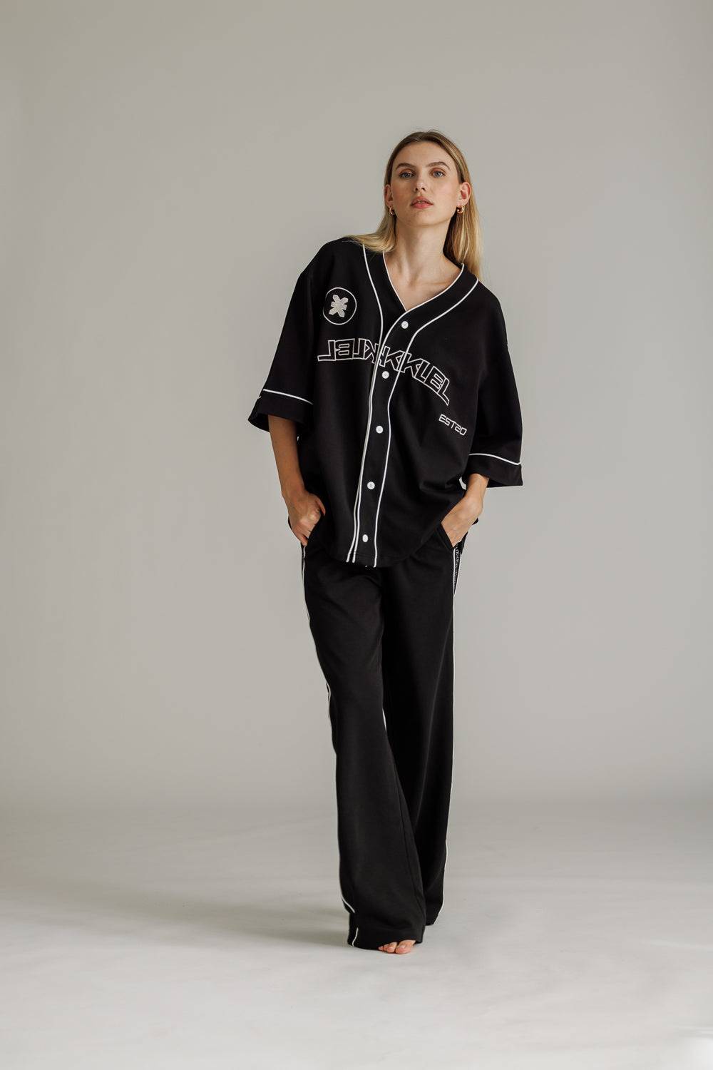 Karo Kauer Baseballshirt Black Günstig kaufen