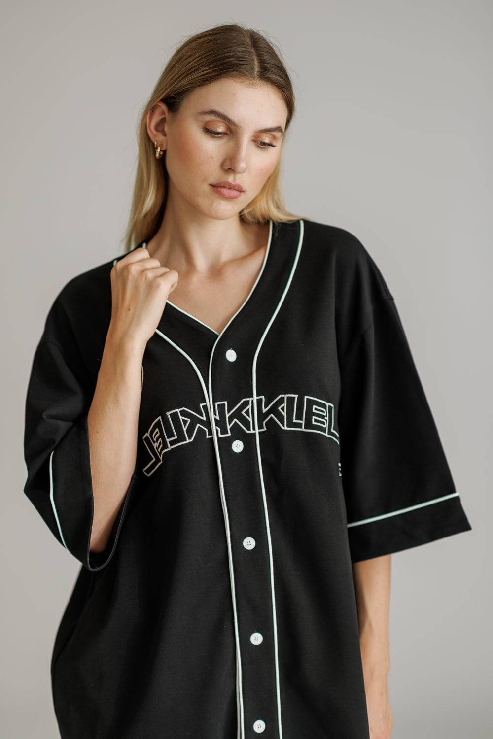 Karo Kauer Baseballshirt Black Günstig kaufen