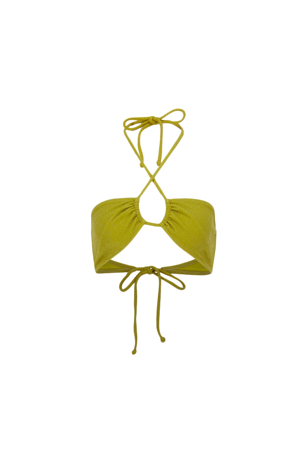 Karo Kauer Bikini Top Glitter Olive Saisonschlussverkauf