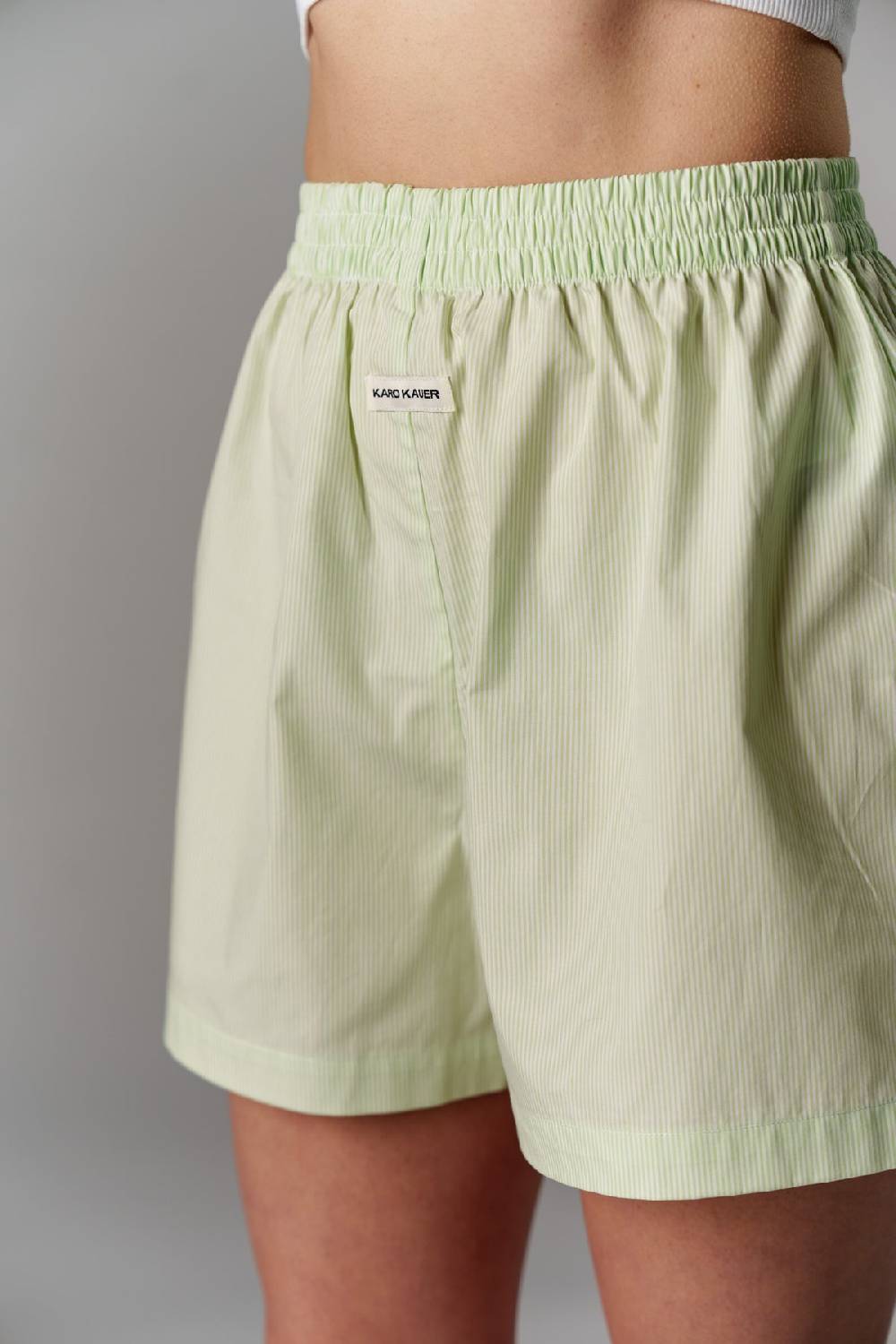 Karo Kauer Woven Shorts Striped Matcha Muttertagsangebot