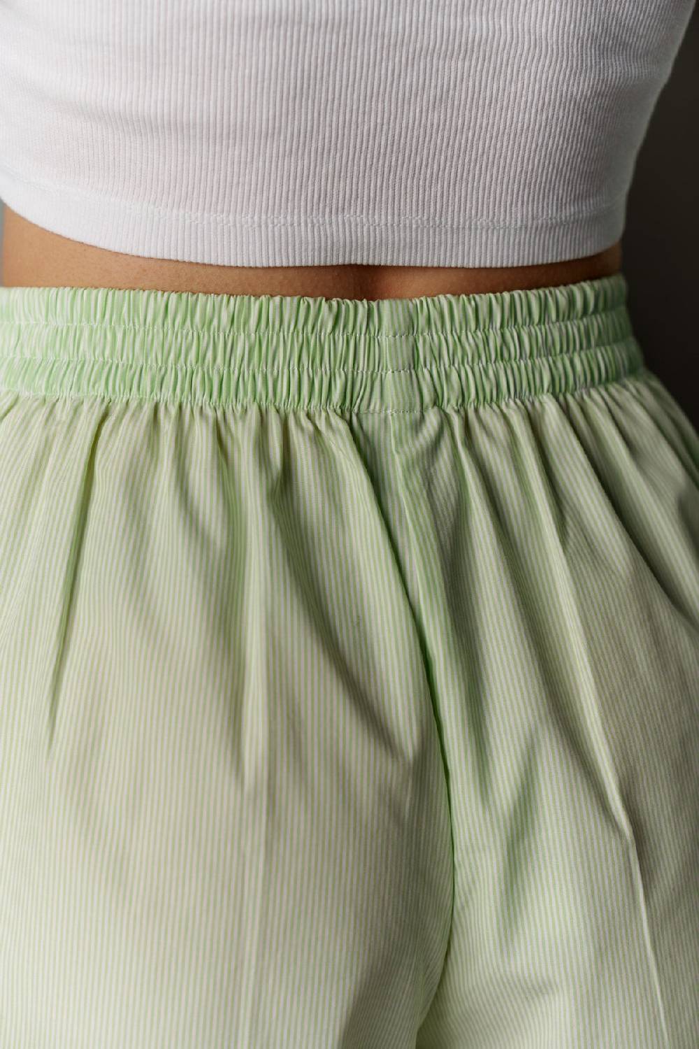 Karo Kauer Woven Shorts Striped Matcha Muttertagsangebot