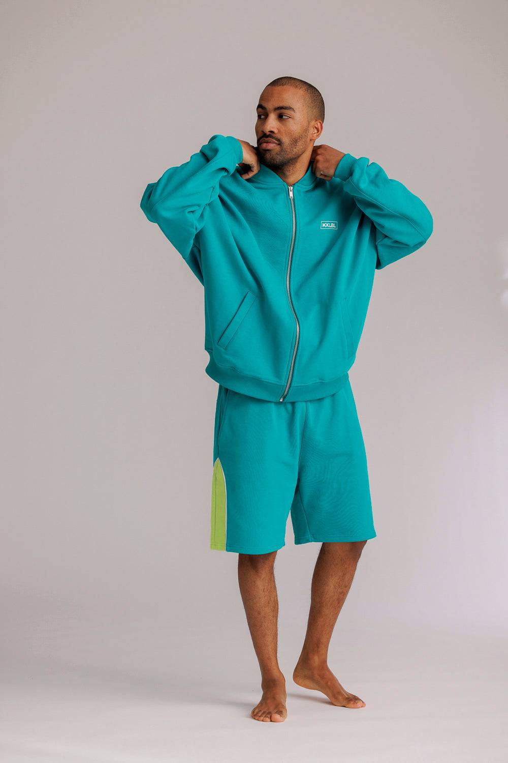 Karo Kauer Zipped Jacket Tile Blue Räumungsverkauf
