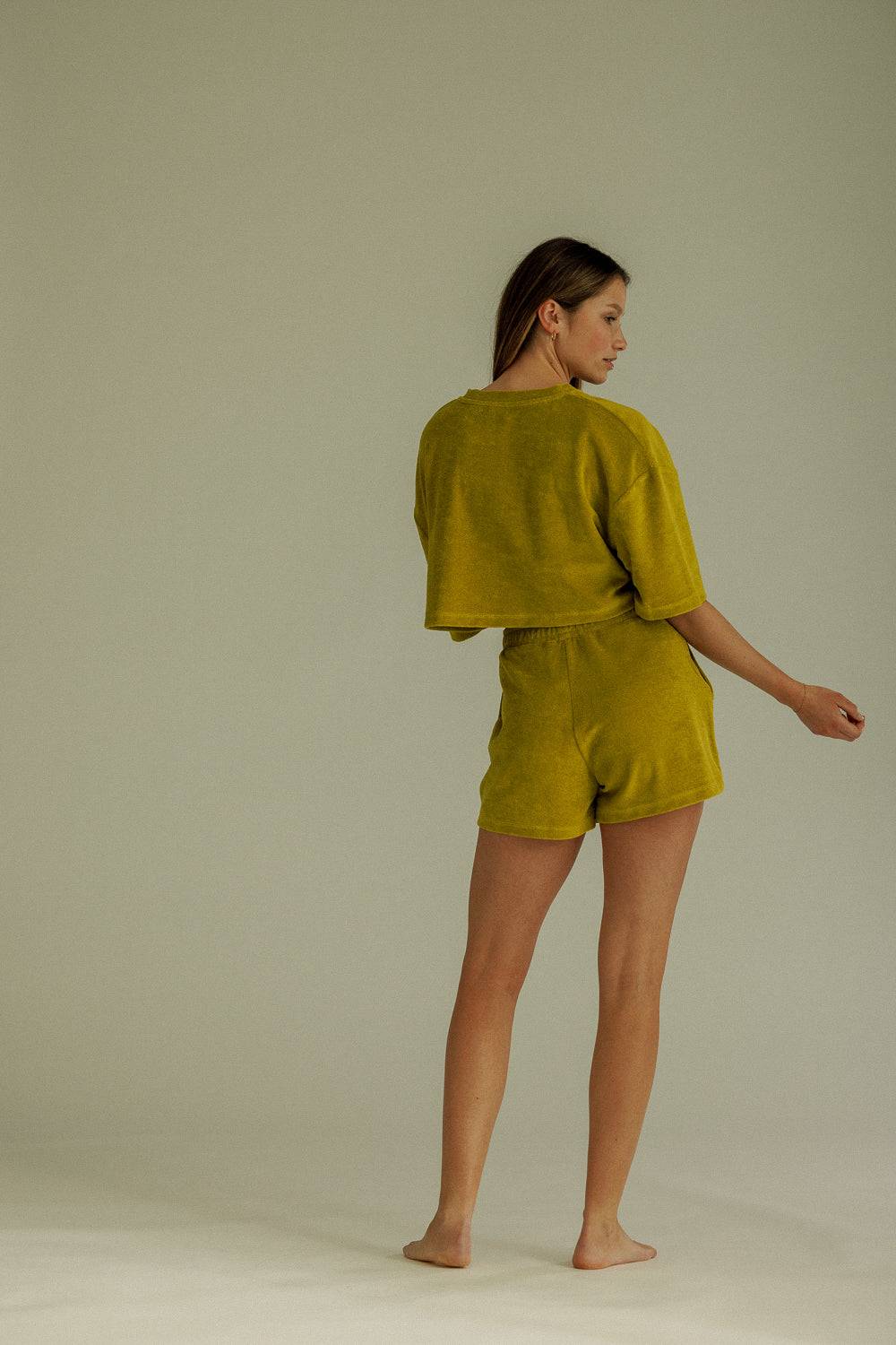 Karo Kauer Frottee Shorts Olive Riesige Ersparnisse