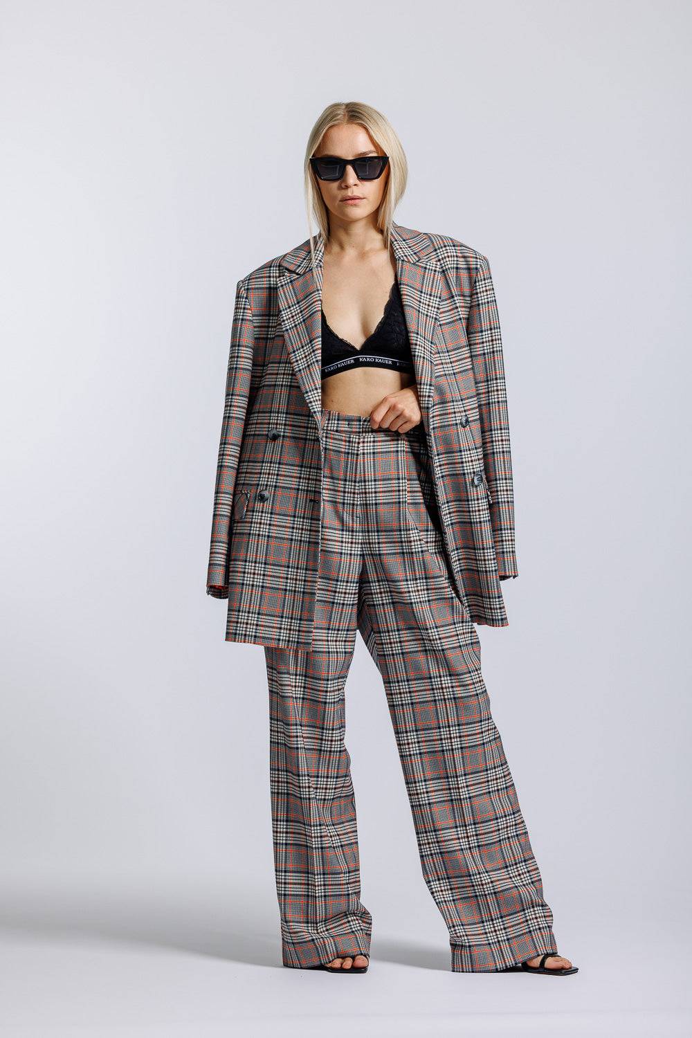 Karo Kauer Wide Leg Pants Checkered Letzte 2 Tage