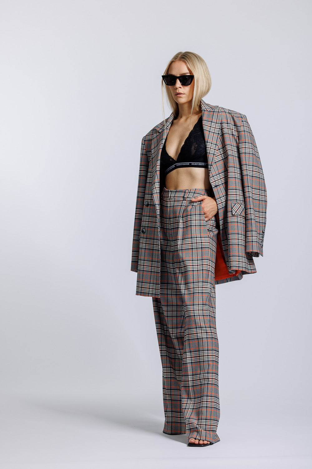 Karo Kauer Wide Leg Pants Checkered Letzte 2 Tage