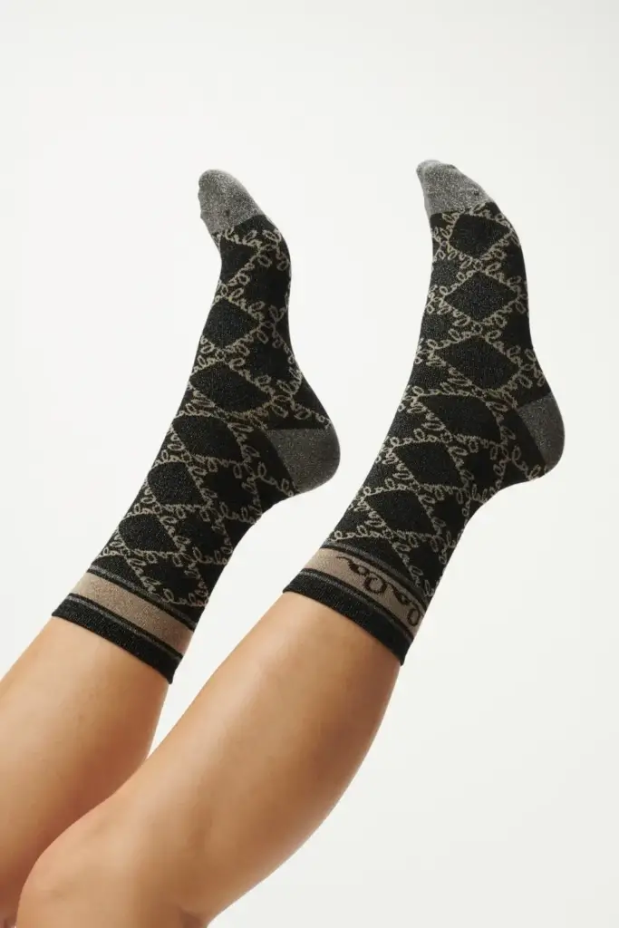Lala Berlin Socks Aske viscose mix gold lalagram Saisonschlussverkauf