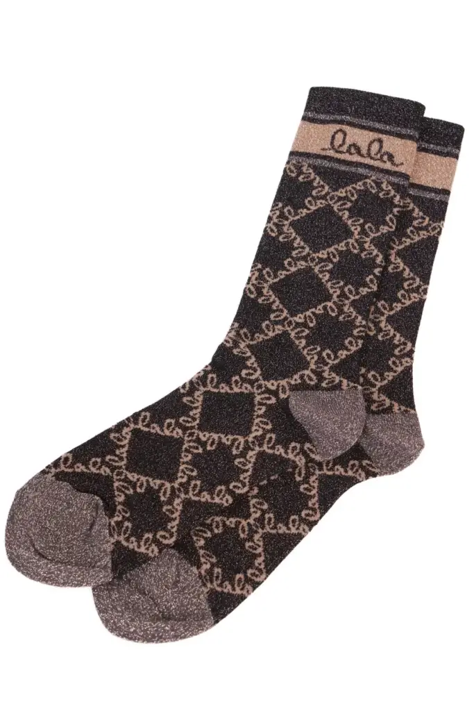 Lala Berlin Socks Aske viscose mix gold lalagram Saisonschlussverkauf