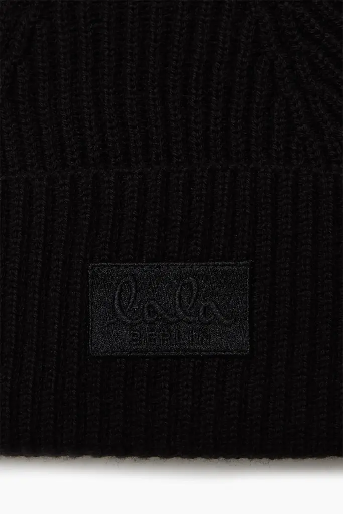 Lala Berlin Beanie Lines wool mix lala black Weihnachtsangebot