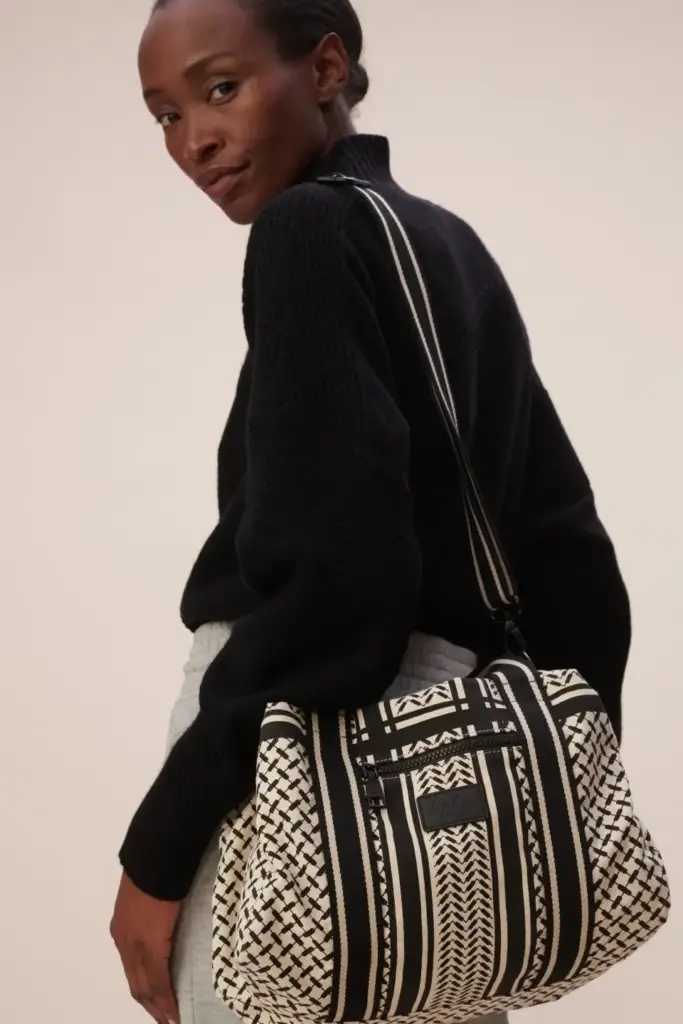 Lala Berlin Small Bag Muriel canvas heritage off white/black Heißer Verkauf