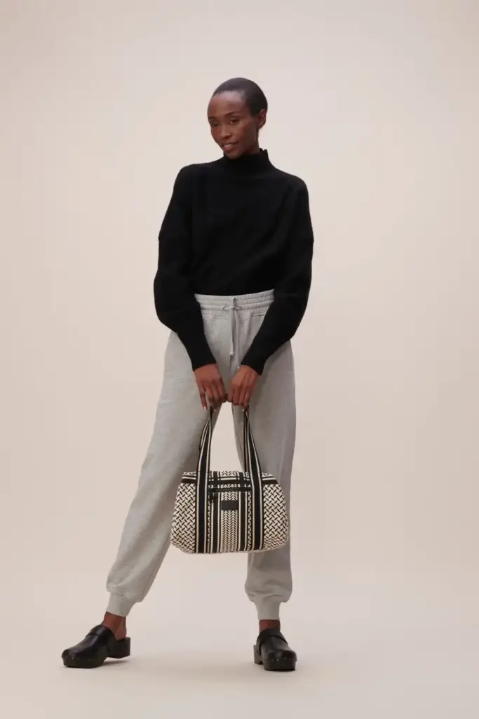 Lala Berlin Small Bag Muriel canvas heritage off white/black Heißer Verkauf