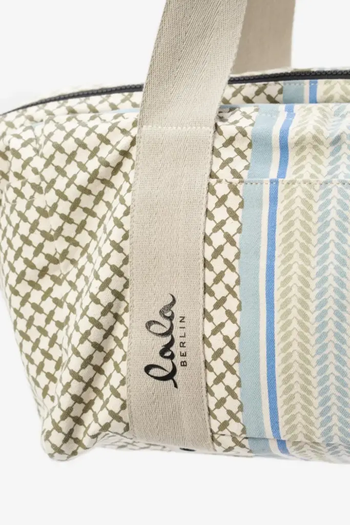 Lala Berlin Big Bag Muriel colored canvas heritage stripe olive Kostenlose Rückgabe