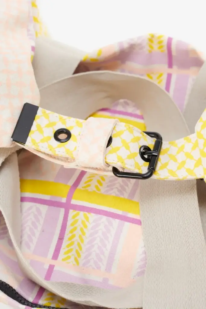 Lala Berlin Big Bag Muriel colored canvas heritage stripe yellow Sonderangebot der Fabrik