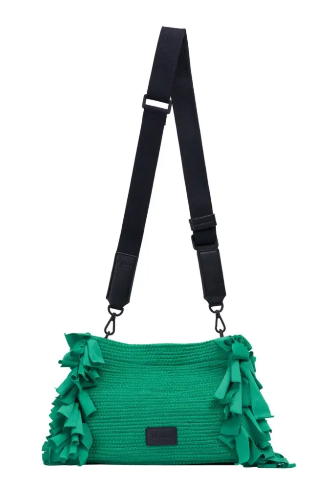Lala Berlin Small Crossbody Mimi polyester green carpet weave Vierteljährliche Förderung