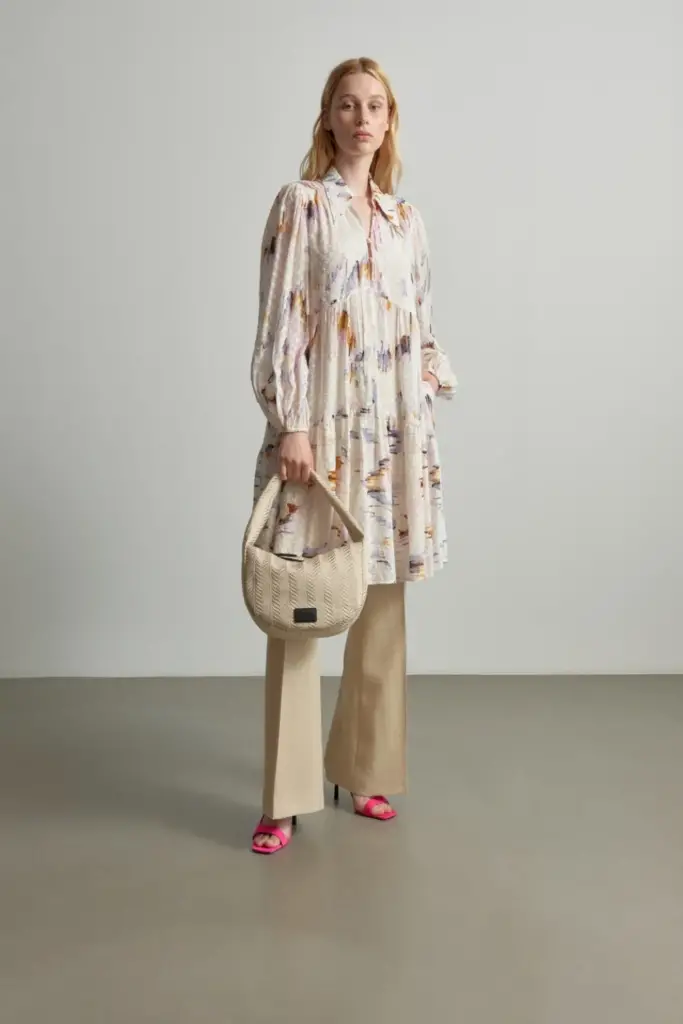 Lala Berlin Handbag Mael canvas chevron cream Bis zu 55% Rabatt