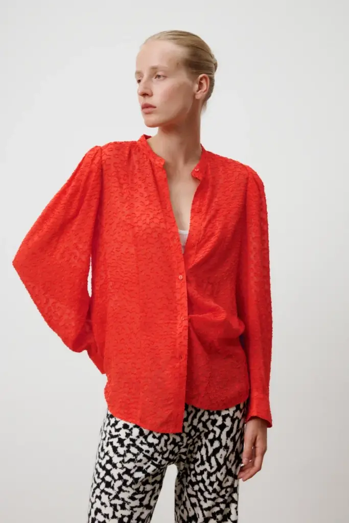 Lala Berlin Blouse Baran viscose hot orange Verkauf