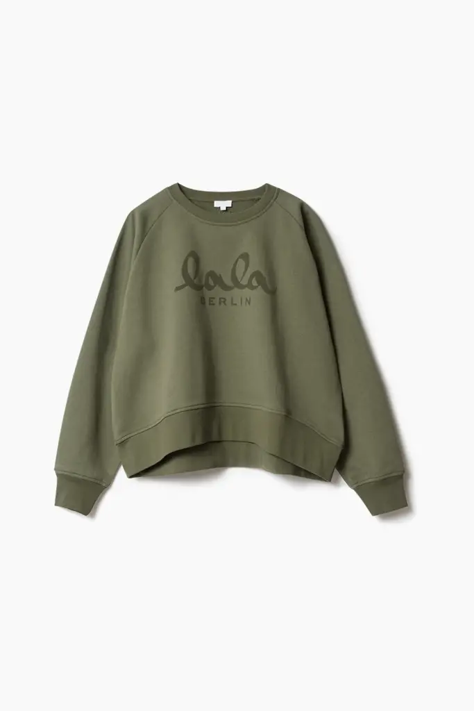 Lala Berlin Sweatshirt Ijora cotton olive Günstiger Verkauf