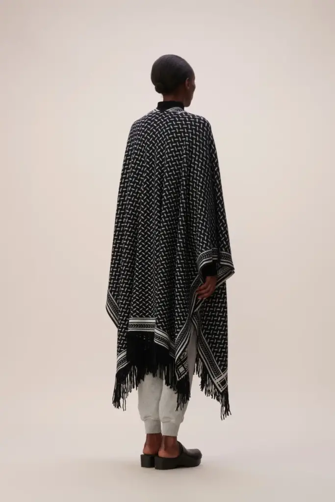 Lala Berlin Poncho Trinity Classic cashmere black/white Kostenloser Versand