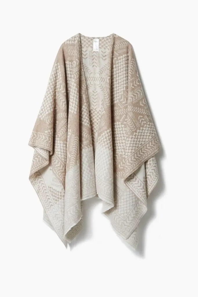 Lala Berlin Poncho Pineo wool mix heritage star sand Rabatt
