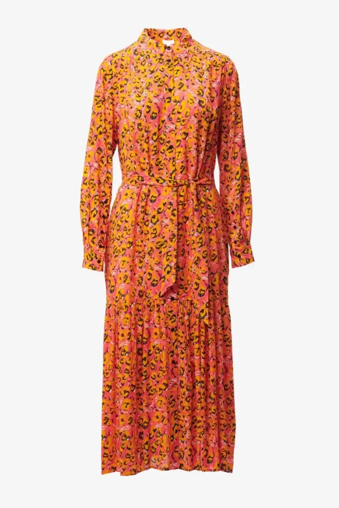 Lala Berlin Dress Derry viscose leo pink Begrenztes Angebot