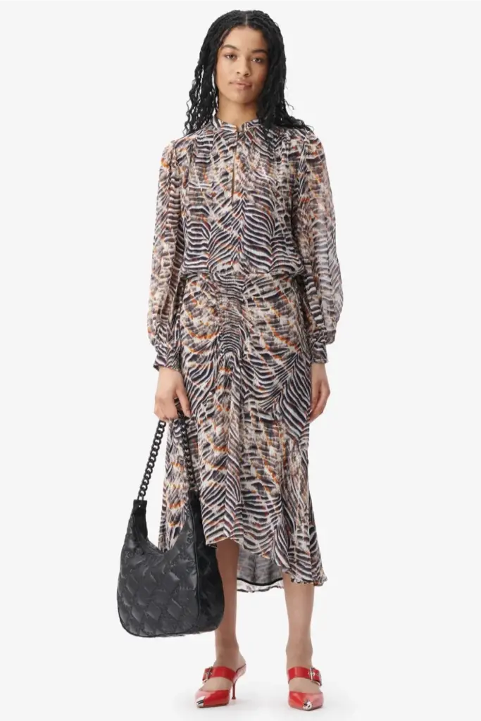 Lala Berlin Dress Delio viscose zebra shibori Exklusivangebot
